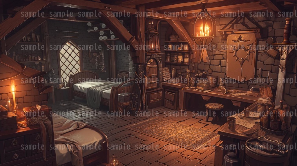 【54枚】RPGの店内背景イラスト集【著作権フリー】武器屋/防具屋/宿屋/教会/カジノ