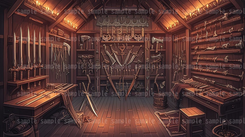 【54枚】RPGの店内背景イラスト集【著作権フリー】武器屋/防具屋/宿屋/教会/カジノ