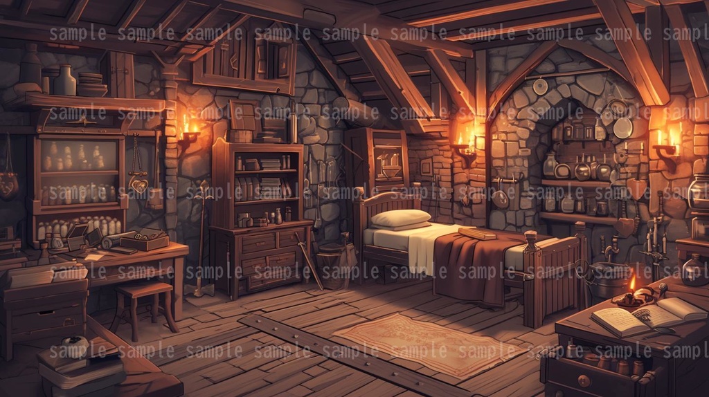 【54枚】RPGの店内背景イラスト集【著作権フリー】武器屋/防具屋/宿屋/教会/カジノ