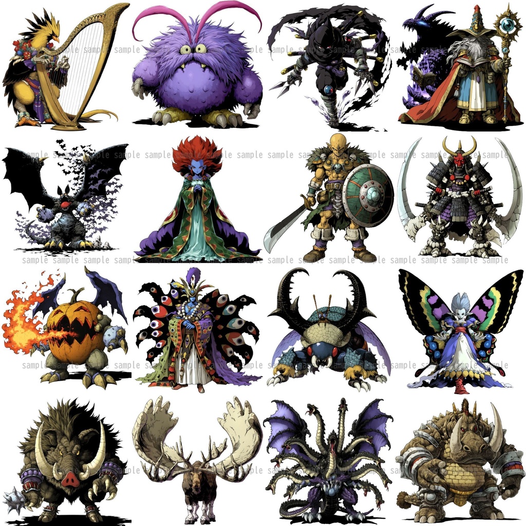 【383種】モンスターイラスト 背景透過/TRPG/ゲーム/RPGツクール/挿絵/アイコン