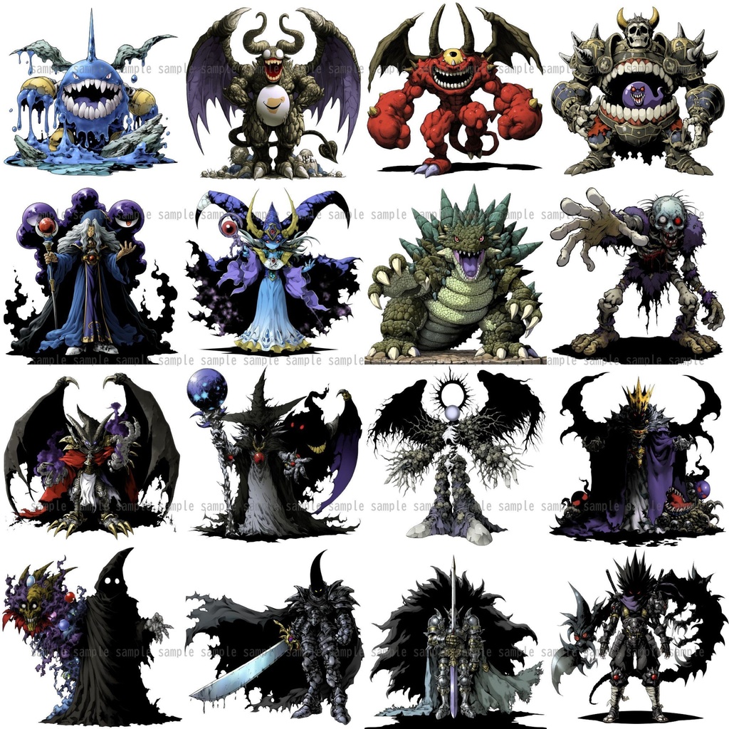 【383種】モンスターイラスト 背景透過/TRPG/ゲーム/RPGツクール/挿絵/アイコン