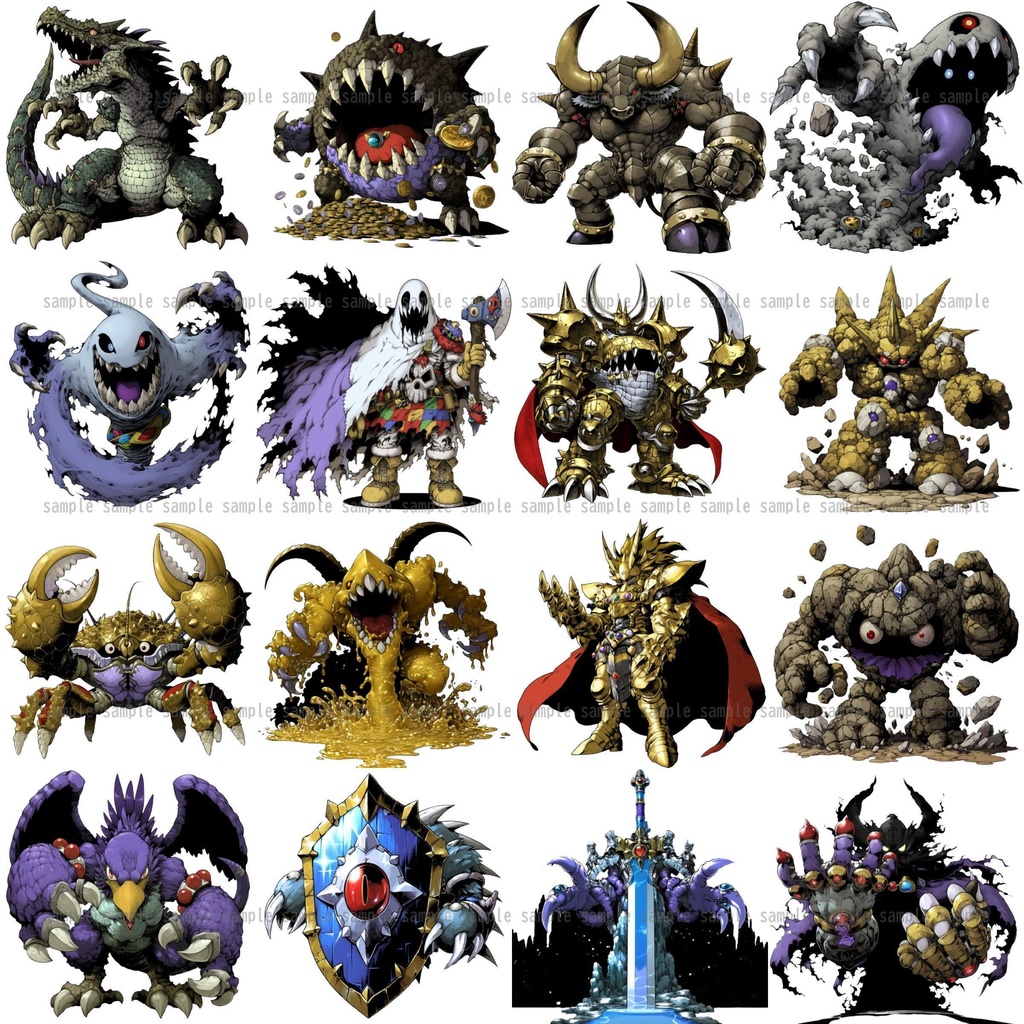 【383種】モンスターイラスト 背景透過/TRPG/ゲーム/RPGツクール/挿絵/アイコン