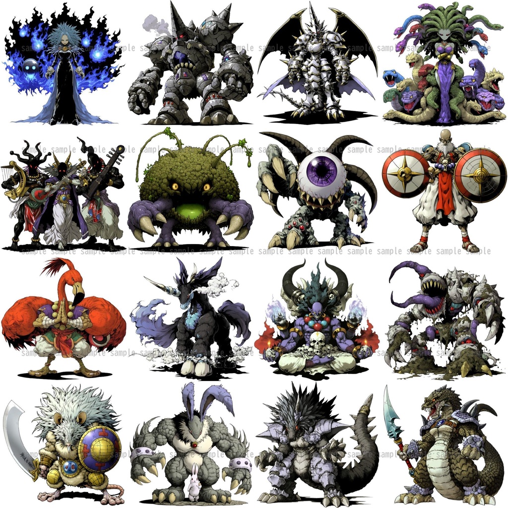 【383種】モンスターイラスト 背景透過/TRPG/ゲーム/RPGツクール/挿絵/アイコン