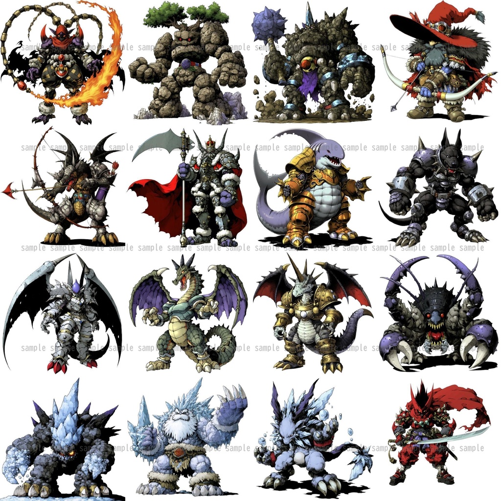 【383種】モンスターイラスト 背景透過/TRPG/ゲーム/RPGツクール/挿絵/アイコン