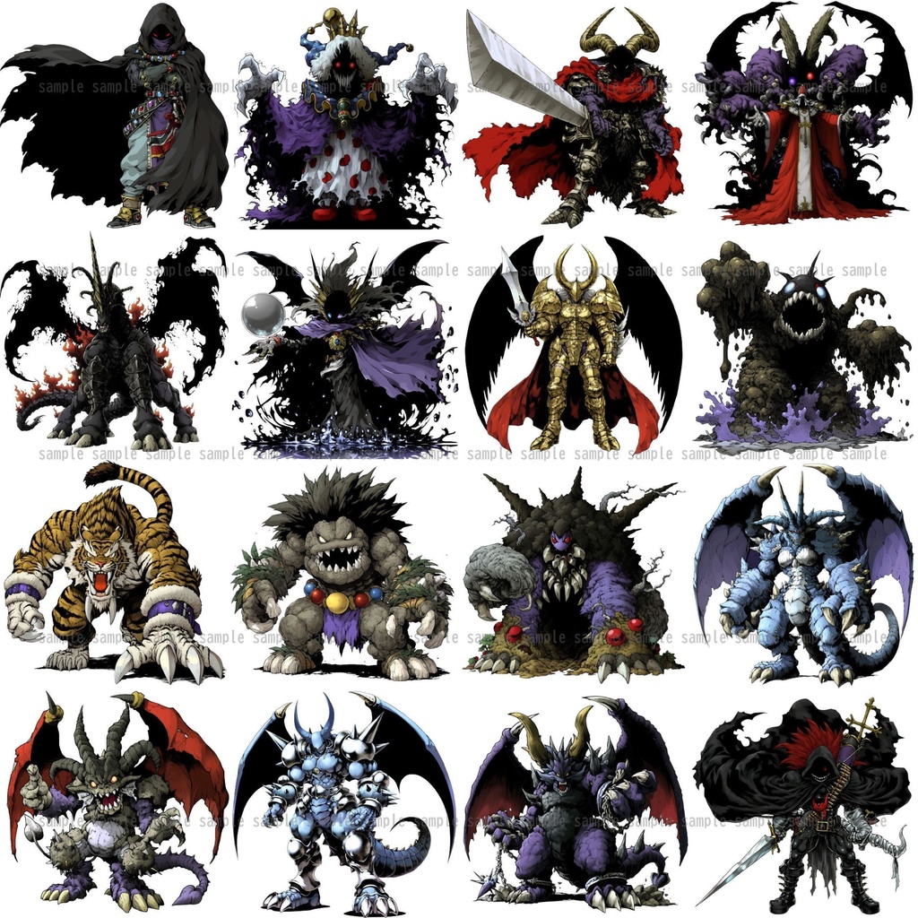 【383種】モンスターイラスト 背景透過/TRPG/ゲーム/RPGツクール/挿絵/アイコン