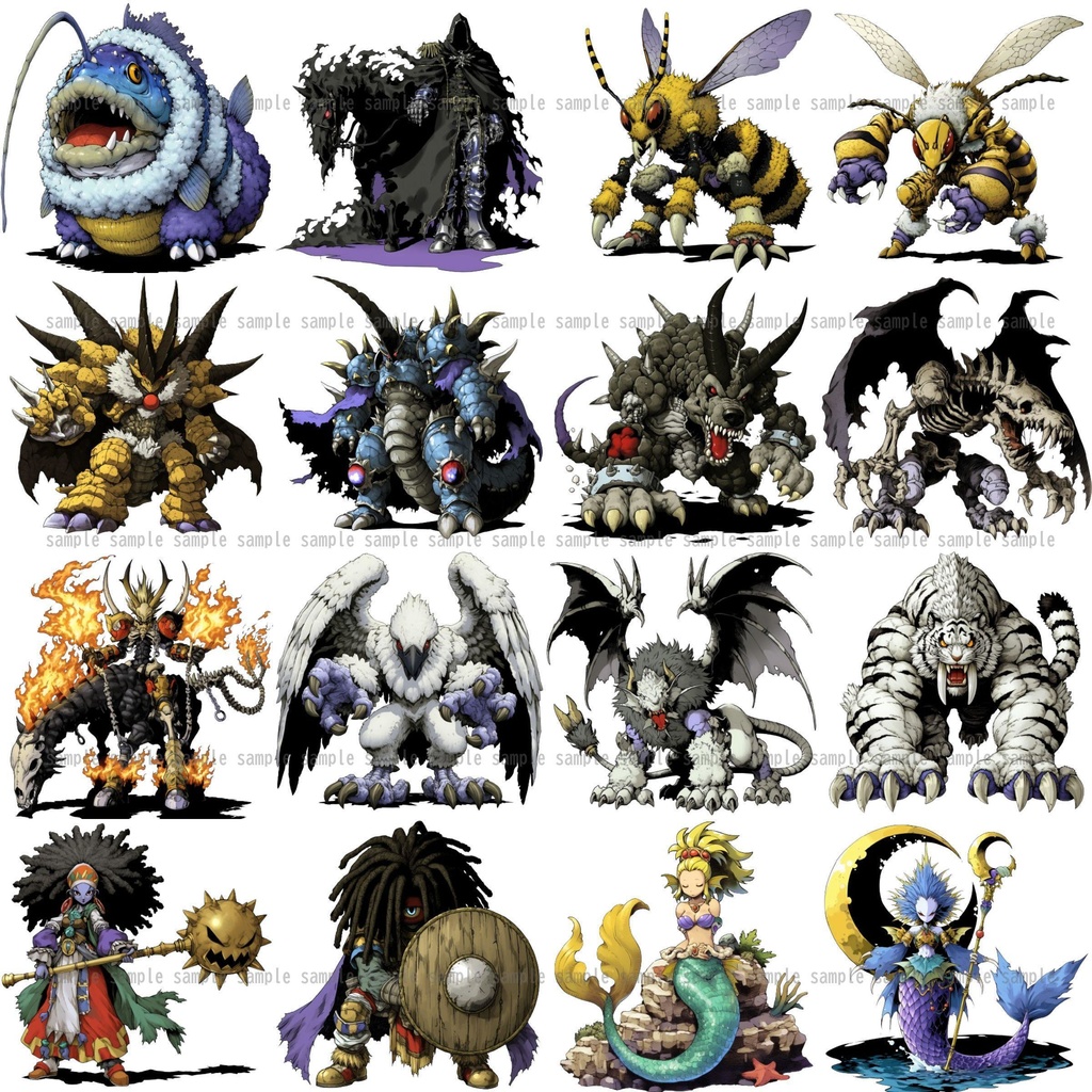 【383種】モンスターイラスト 背景透過/TRPG/ゲーム/RPGツクール/挿絵/アイコン