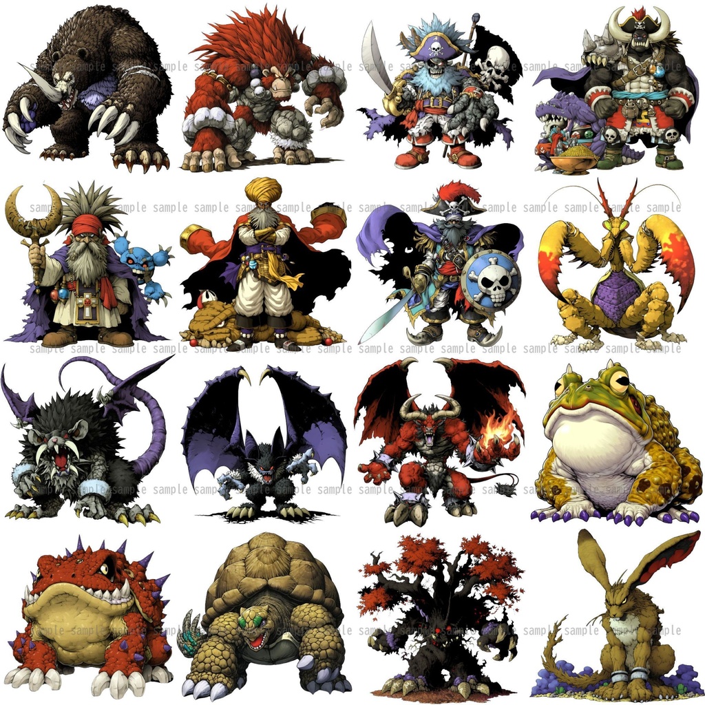 【383種】モンスターイラスト 背景透過/TRPG/ゲーム/RPGツクール/挿絵/アイコン