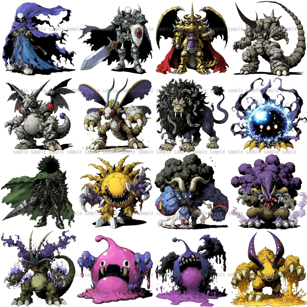 【383種】モンスターイラスト 背景透過/TRPG/ゲーム/RPGツクール/挿絵/アイコン