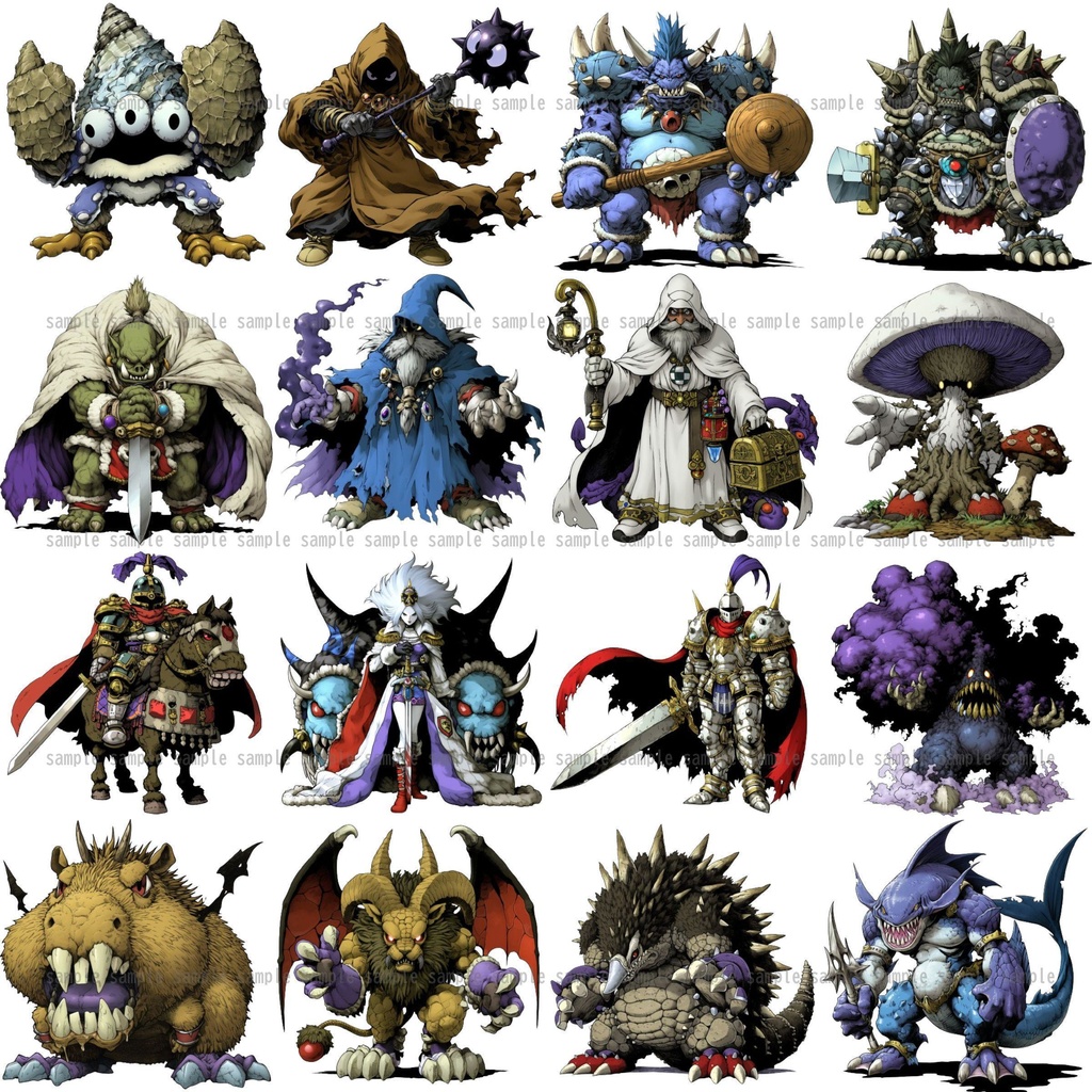 【383種】モンスターイラスト 背景透過/TRPG/ゲーム/RPGツクール/挿絵/アイコン