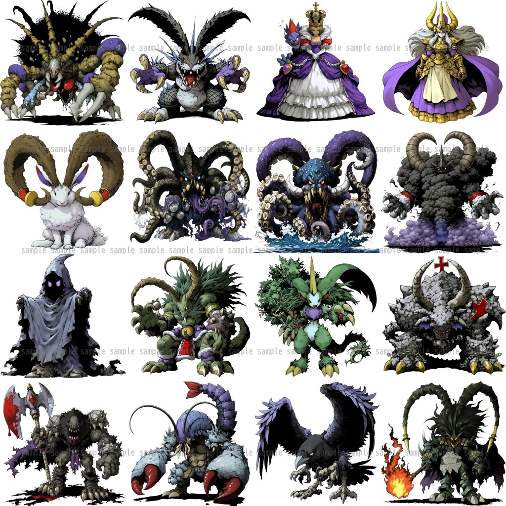 【383種】モンスターイラスト 背景透過/TRPG/ゲーム/RPGツクール/挿絵/アイコン