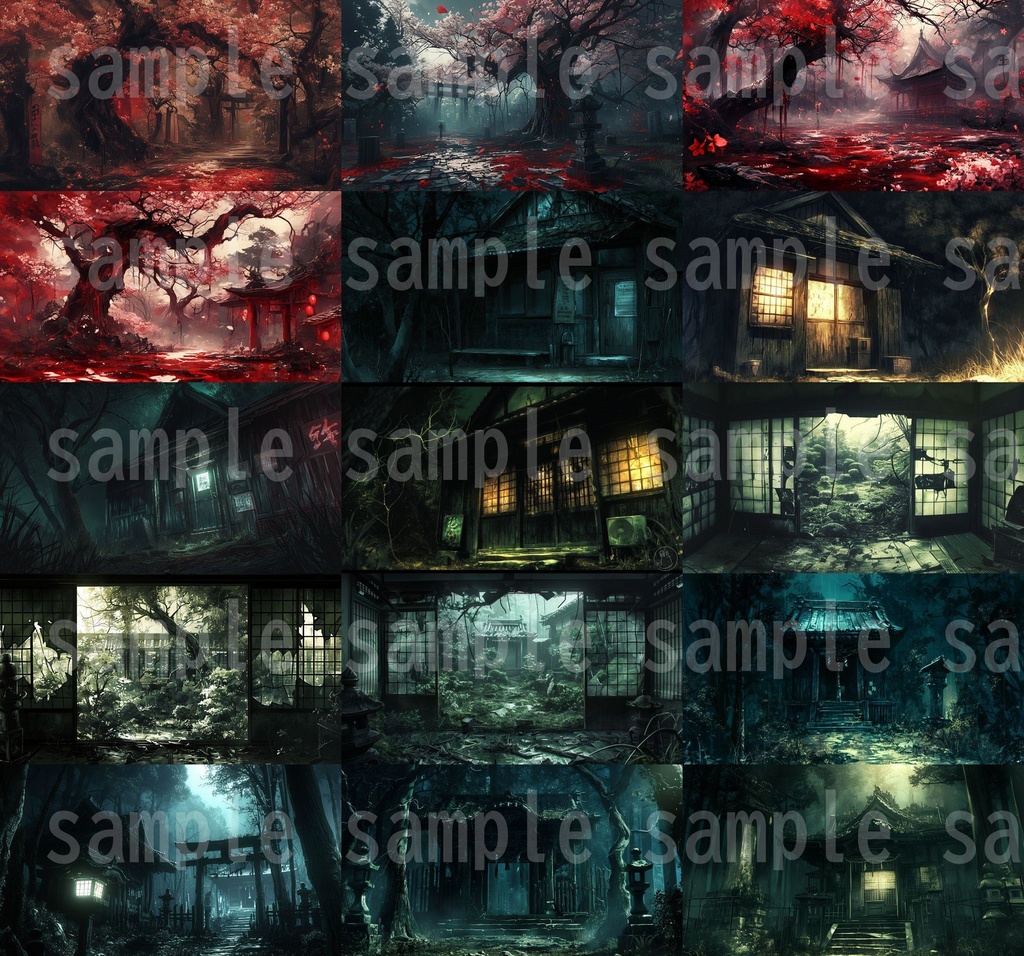 【202枚】和風ホラー背景イラスト/風景画/TRPG/怖い背景画