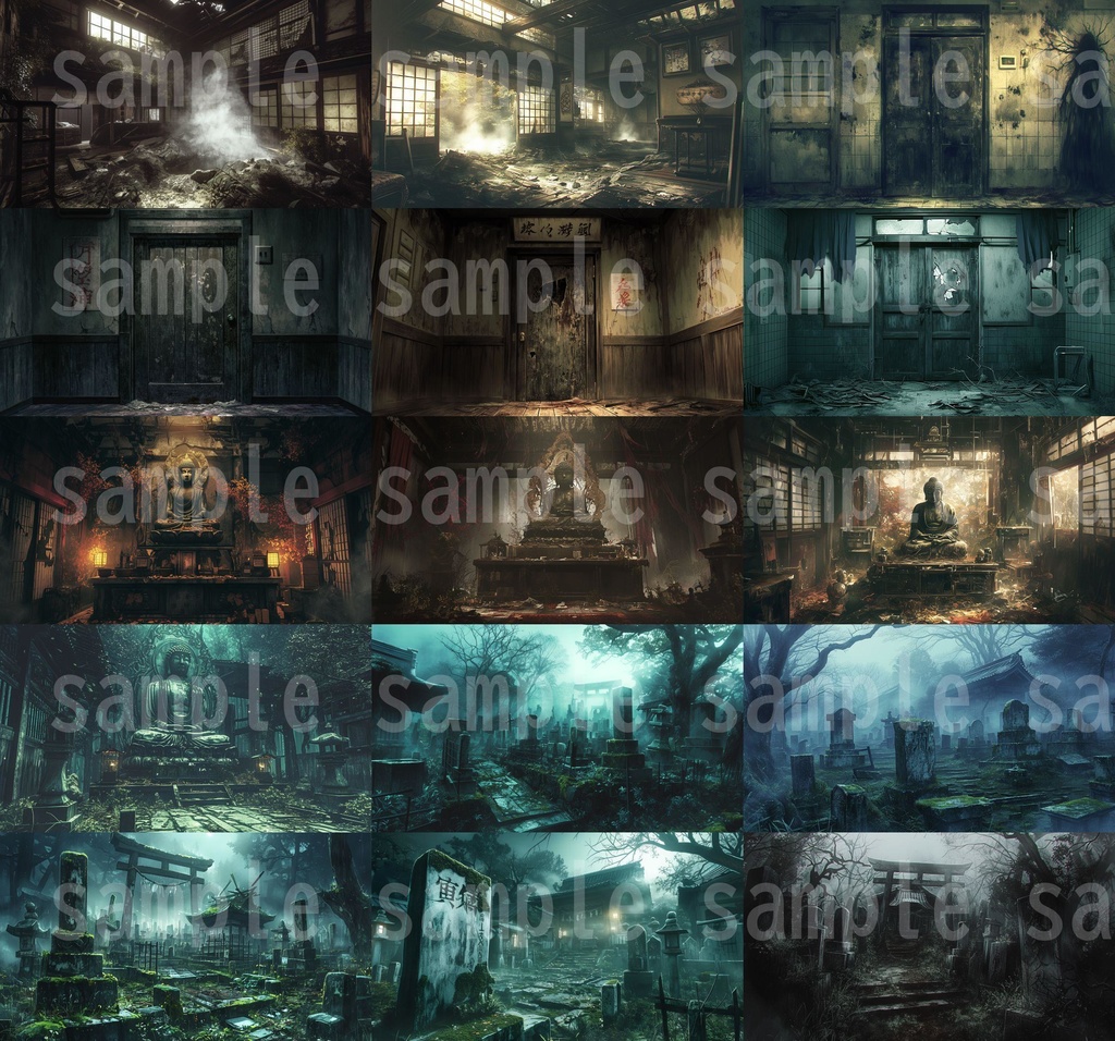 【202枚】和風ホラー背景イラスト/風景画/TRPG/怖い背景画