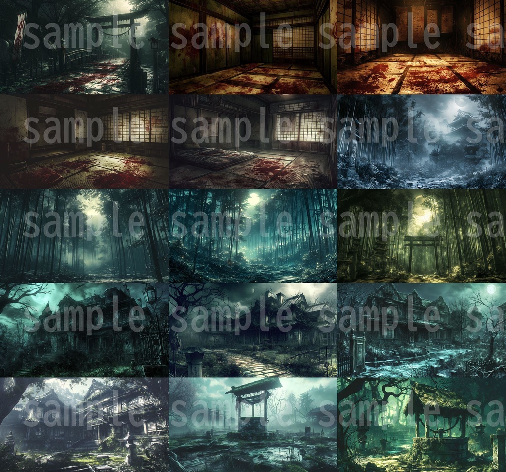 【202枚】和風ホラー背景イラスト/風景画/TRPG/怖い背景画