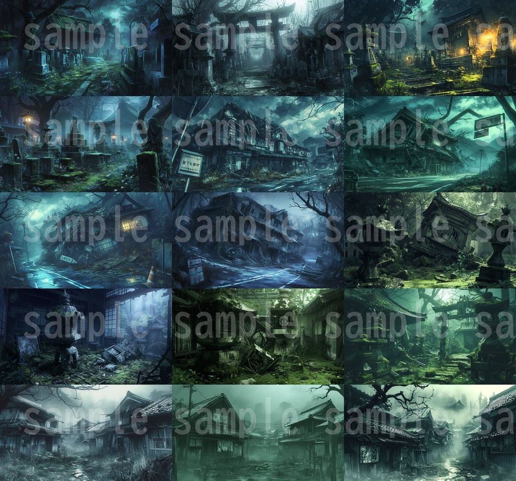 【202枚】和風ホラー背景イラスト/風景画/TRPG/怖い背景画