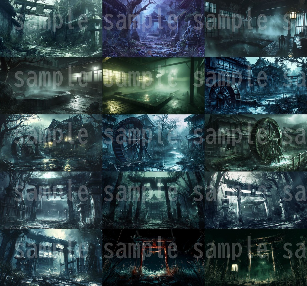 【202枚】和風ホラー背景イラスト/風景画/TRPG/怖い背景画