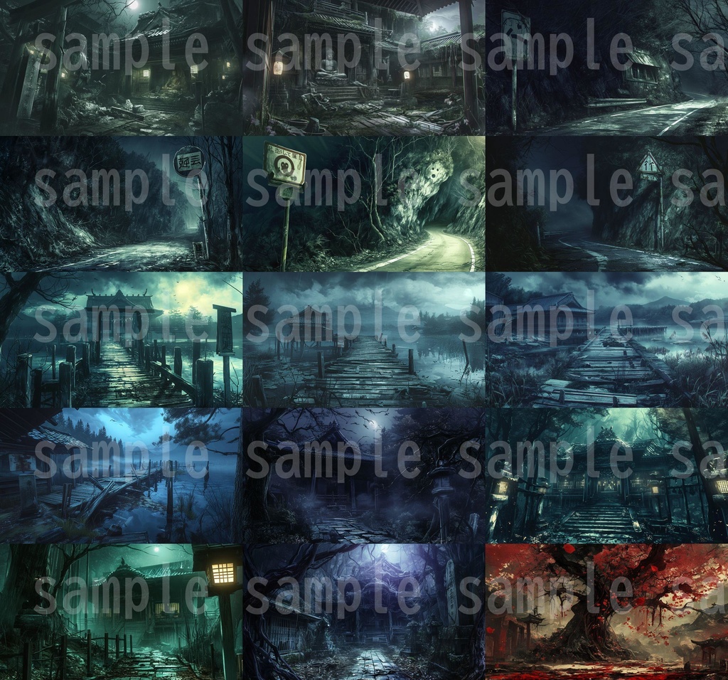 【202枚】和風ホラー背景イラスト/風景画/TRPG/怖い背景画