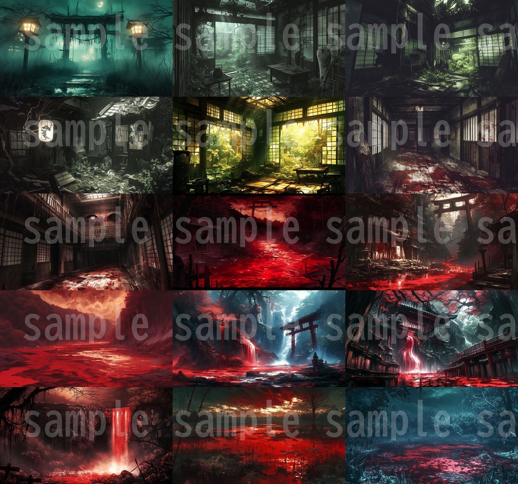 【202枚】和風ホラー背景イラスト/風景画/TRPG/怖い背景画