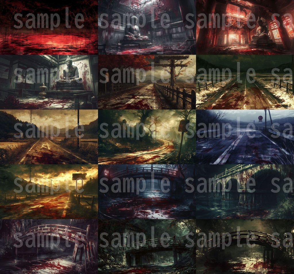 【202枚】和風ホラー背景イラスト/風景画/TRPG/怖い背景画