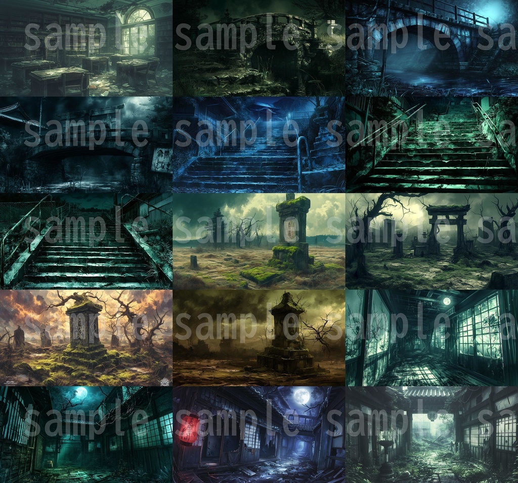 【202枚】和風ホラー背景イラスト/風景画/TRPG/怖い背景画