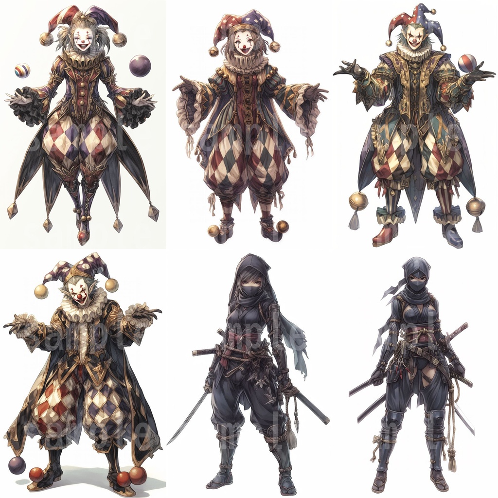 【100枚】RPG職業立ち絵イラスト part1【著作権フリー素材】TRPG