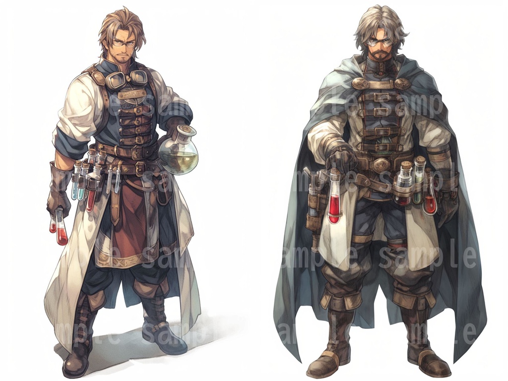 【100枚】RPG職業立ち絵イラスト part1【著作権フリー素材】TRPG