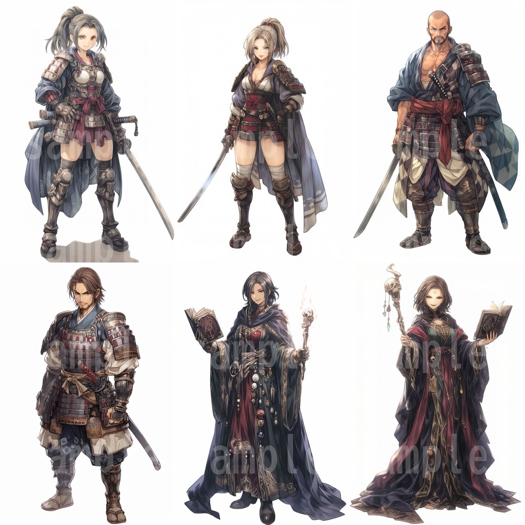 【100枚】RPG職業立ち絵イラスト part1【著作権フリー素材】TRPG