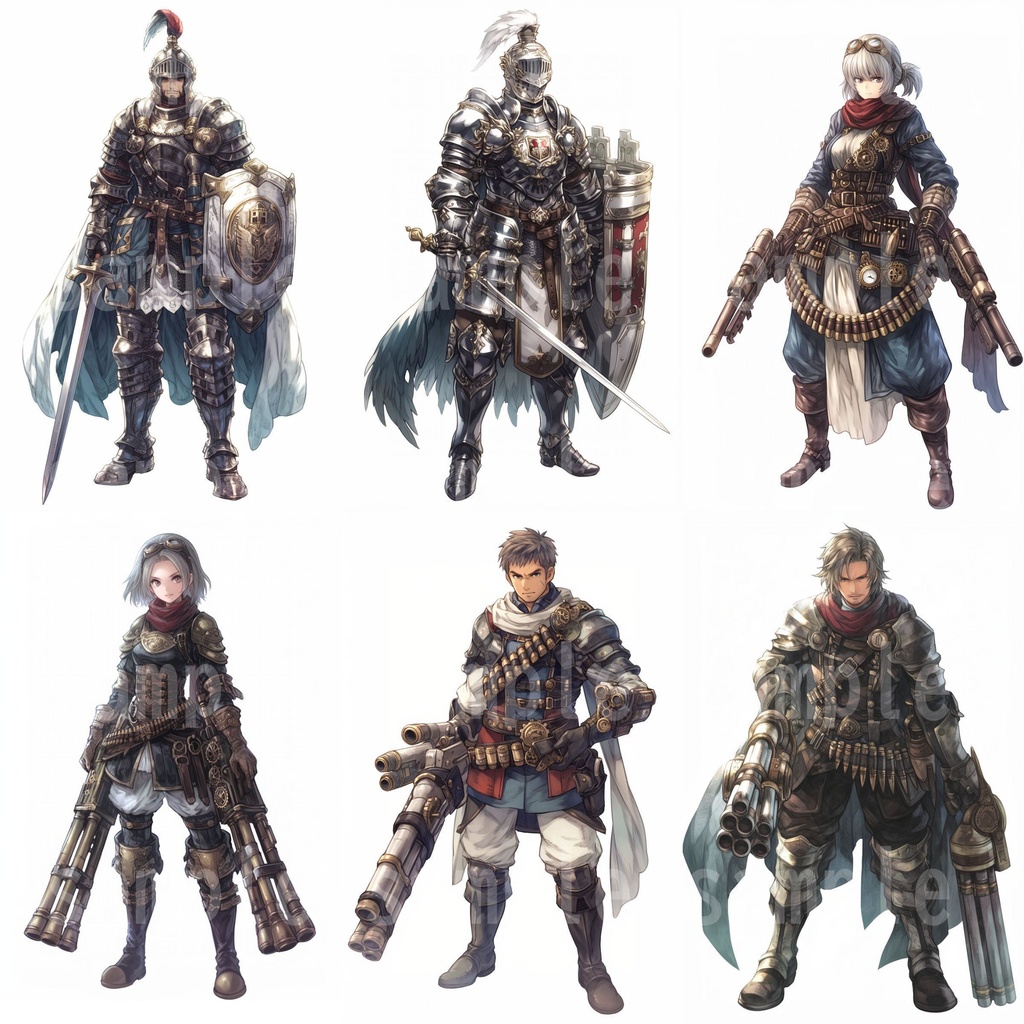 【100枚】RPG職業立ち絵イラスト part1【著作権フリー素材】TRPG