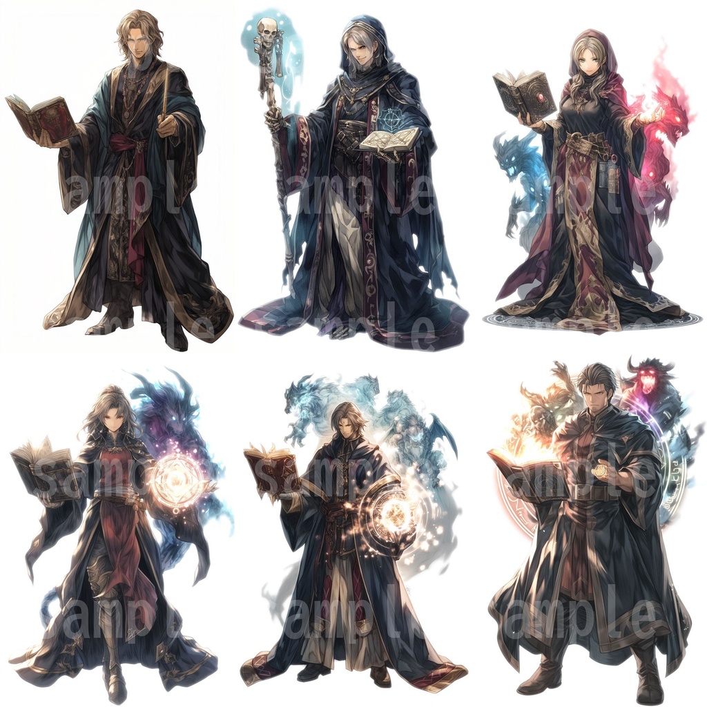 【100枚】RPG職業立ち絵イラスト part1【著作権フリー素材】TRPG