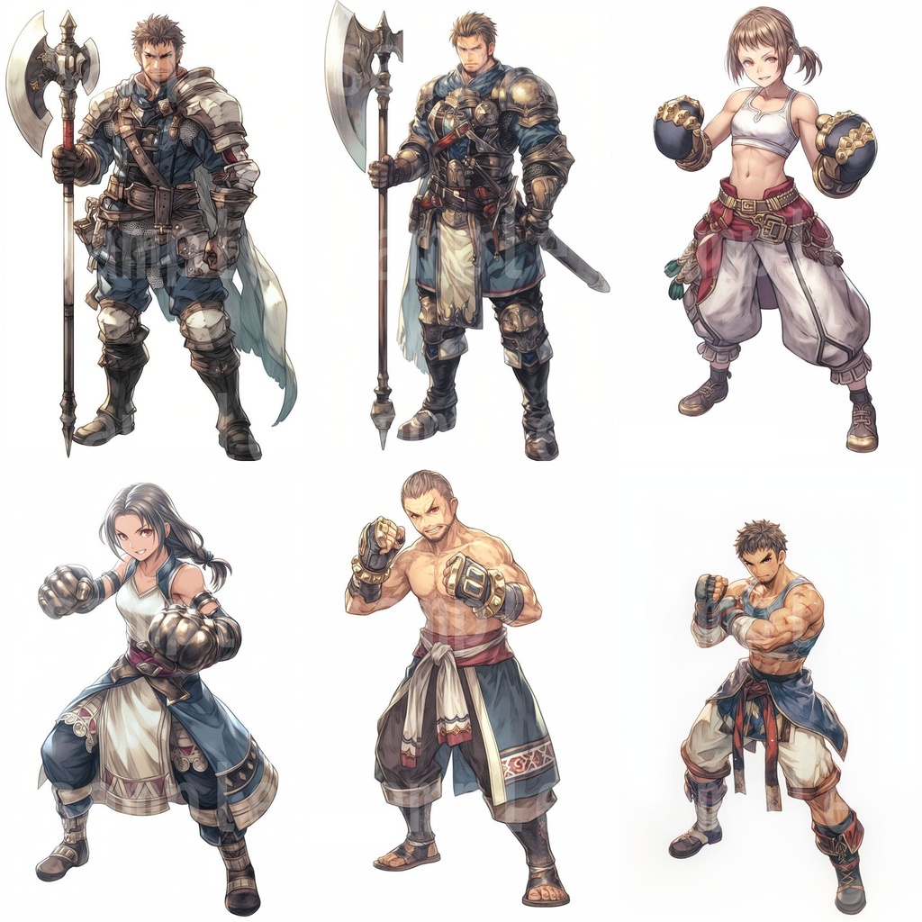 【100枚】RPG職業立ち絵イラスト part1【著作権フリー素材】TRPG