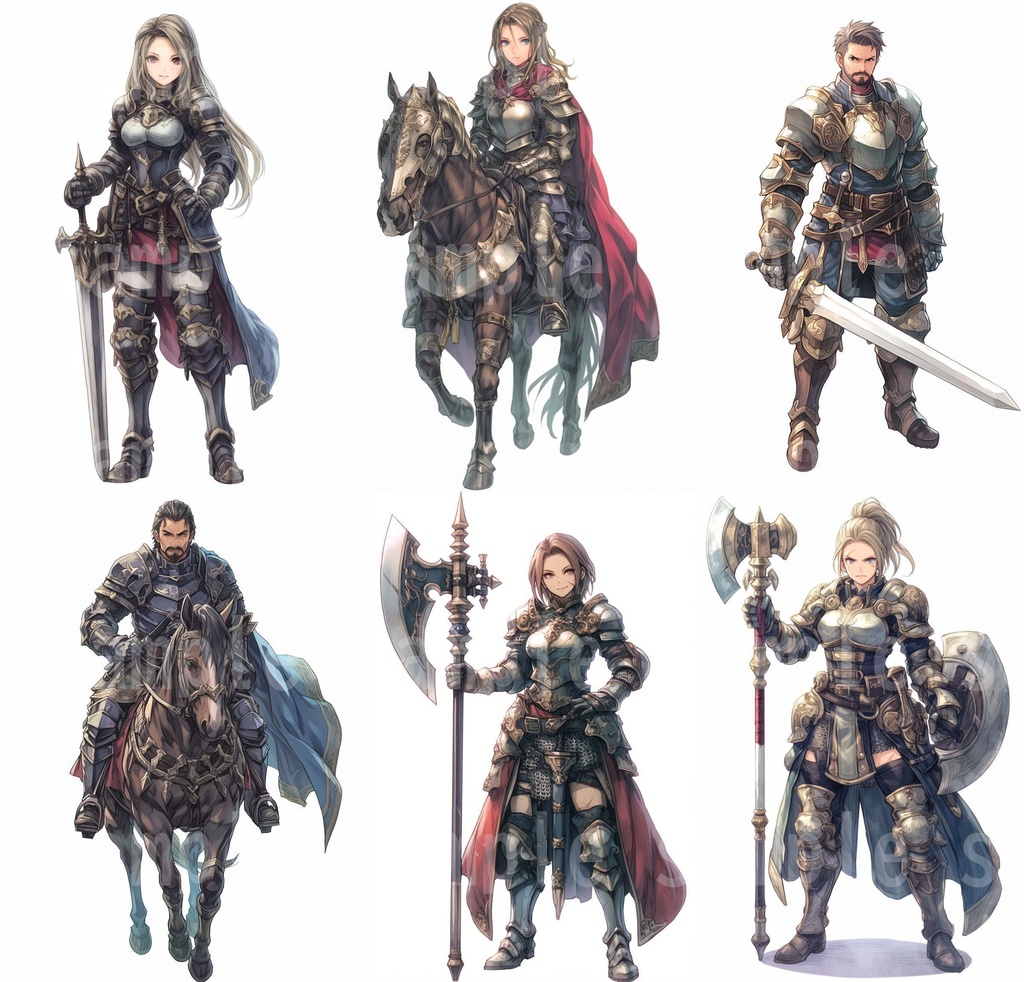 【100枚】RPG職業立ち絵イラスト part1【著作権フリー素材】TRPG