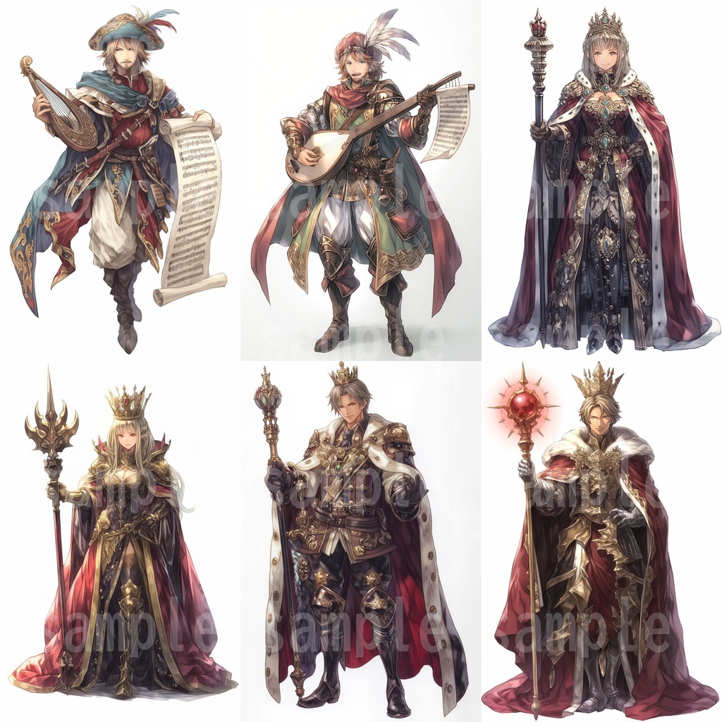 【100枚】RPG職業立ち絵イラスト part1【著作権フリー素材】TRPG