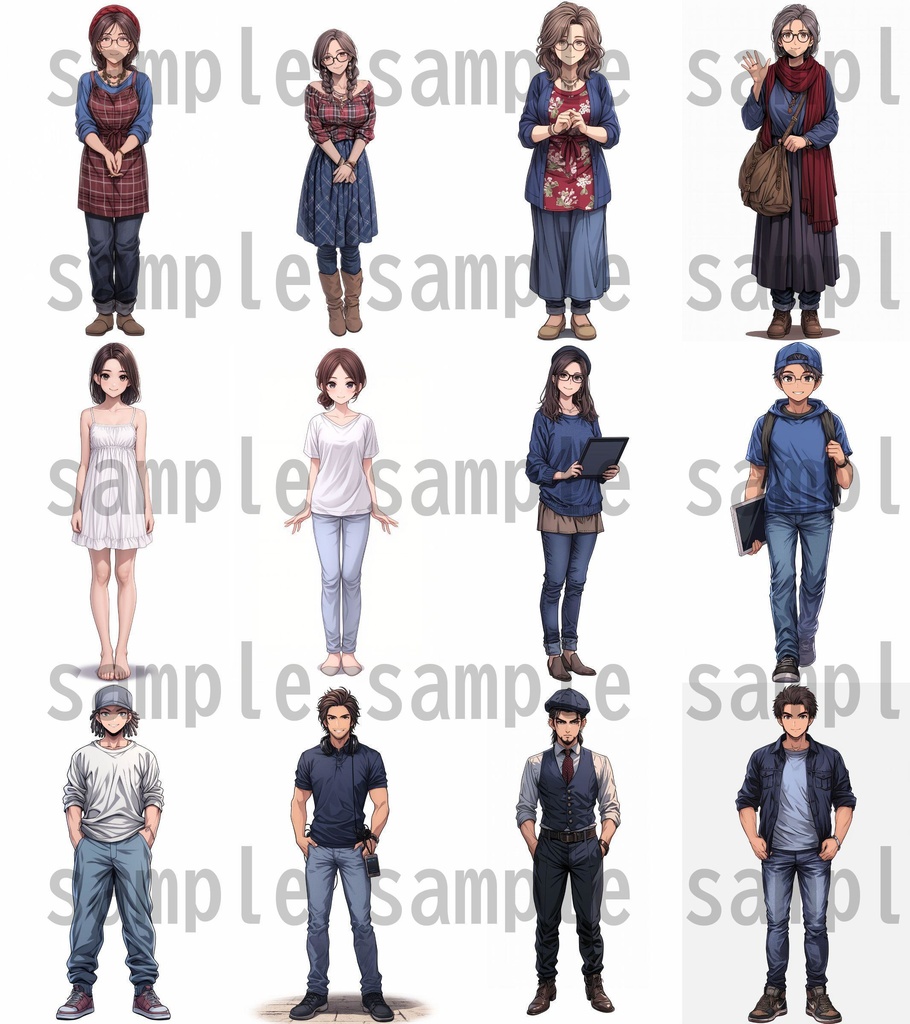 【172枚】現代人立ち絵イラスト【著作権フリー素材】TRPG