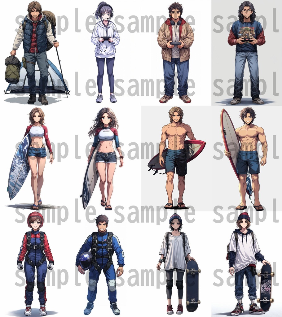 【172枚】現代人立ち絵イラスト【著作権フリー素材】TRPG