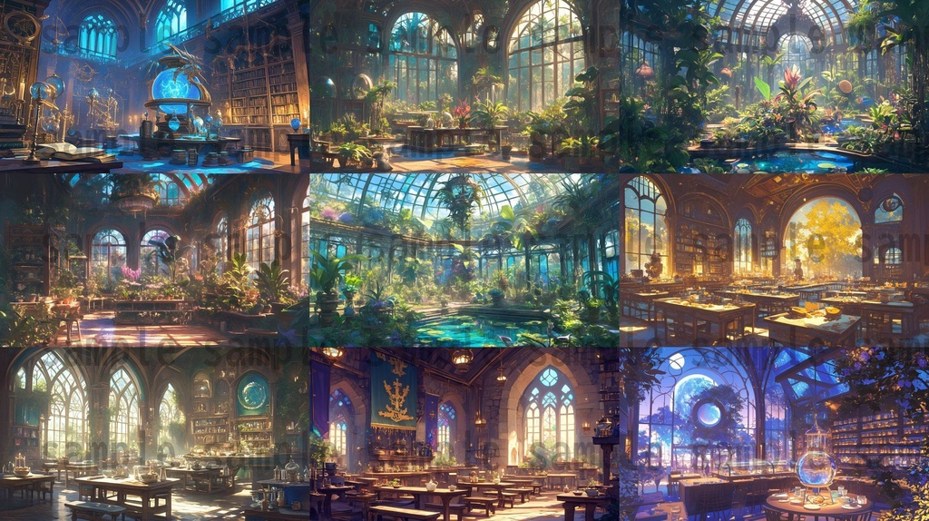 【100枚】魔法学園ファンタジーRPG 背景イラスト集【著作権フリー】