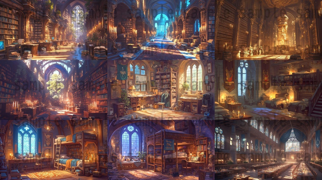 【100枚】魔法学園ファンタジーRPG 背景イラスト集【著作権フリー】