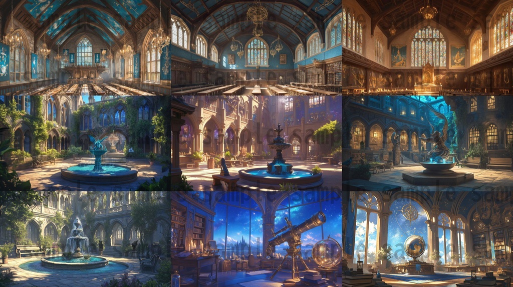 【100枚】魔法学園ファンタジーRPG 背景イラスト集【著作権フリー】