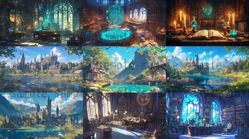 【100枚】魔法学園ファンタジーRPG 背景イラスト集【著作権フリー】