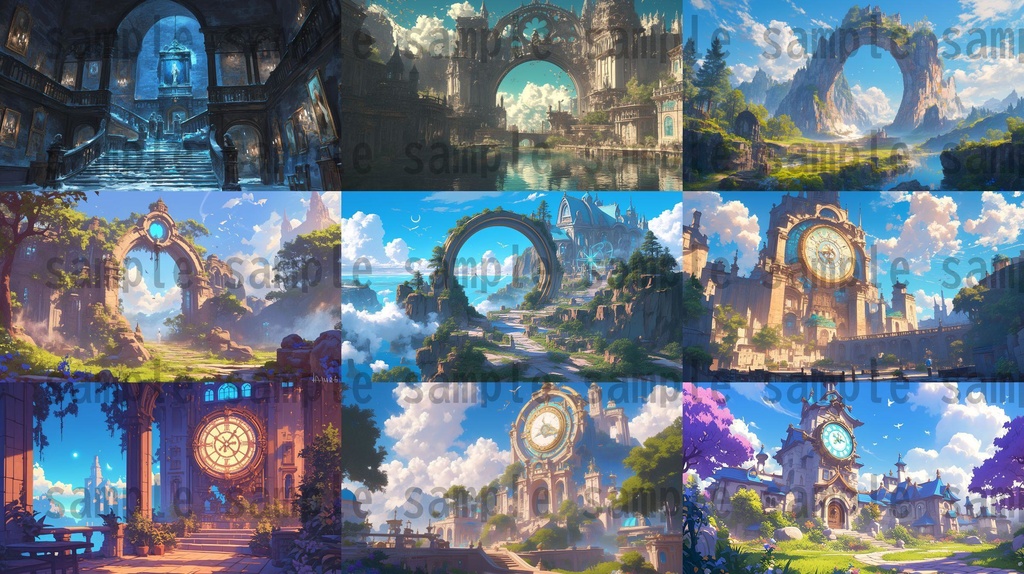 【100枚】魔法学園ファンタジーRPG 背景イラスト集【著作権フリー】