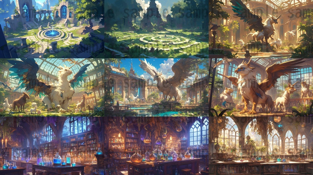 【100枚】魔法学園ファンタジーRPG 背景イラスト集【著作権フリー】