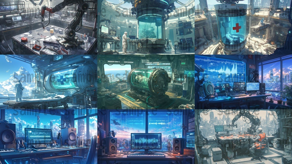 【100枚】アンドロイド研究所 SFファンタジー 背景イラスト集【著作権フリー】