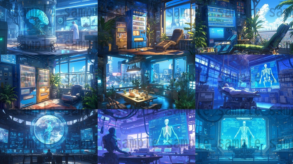 【100枚】アンドロイド研究所 SFファンタジー 背景イラスト集【著作権フリー】