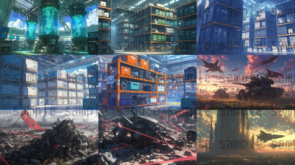 【100枚】アンドロイド研究所 SFファンタジー 背景イラスト集【著作権フリー】