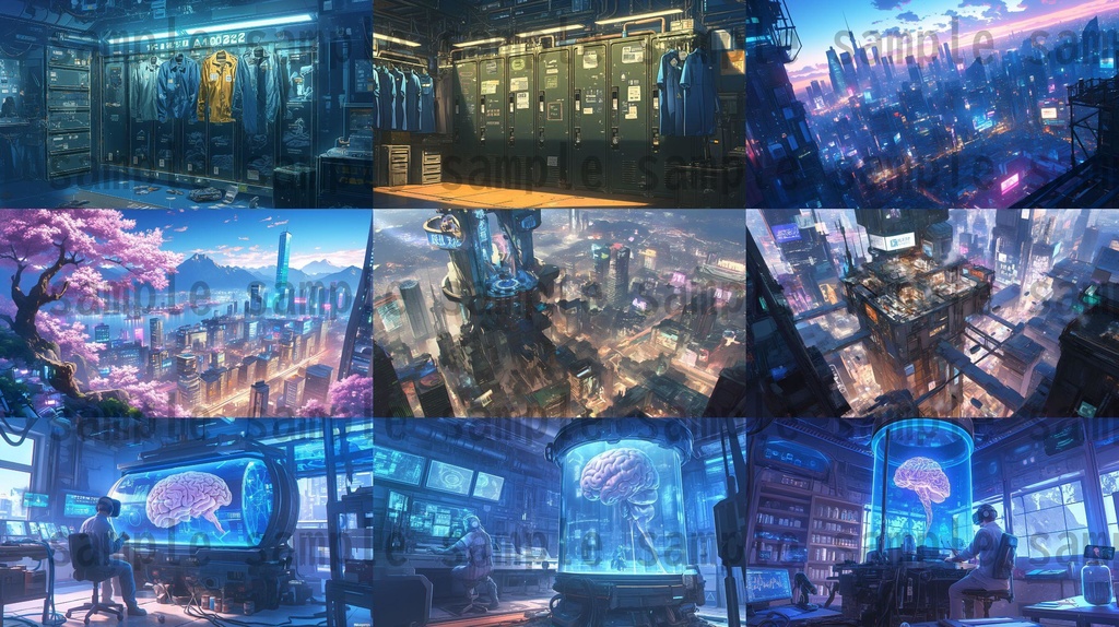 【100枚】アンドロイド研究所 SFファンタジー 背景イラスト集【著作権フリー】