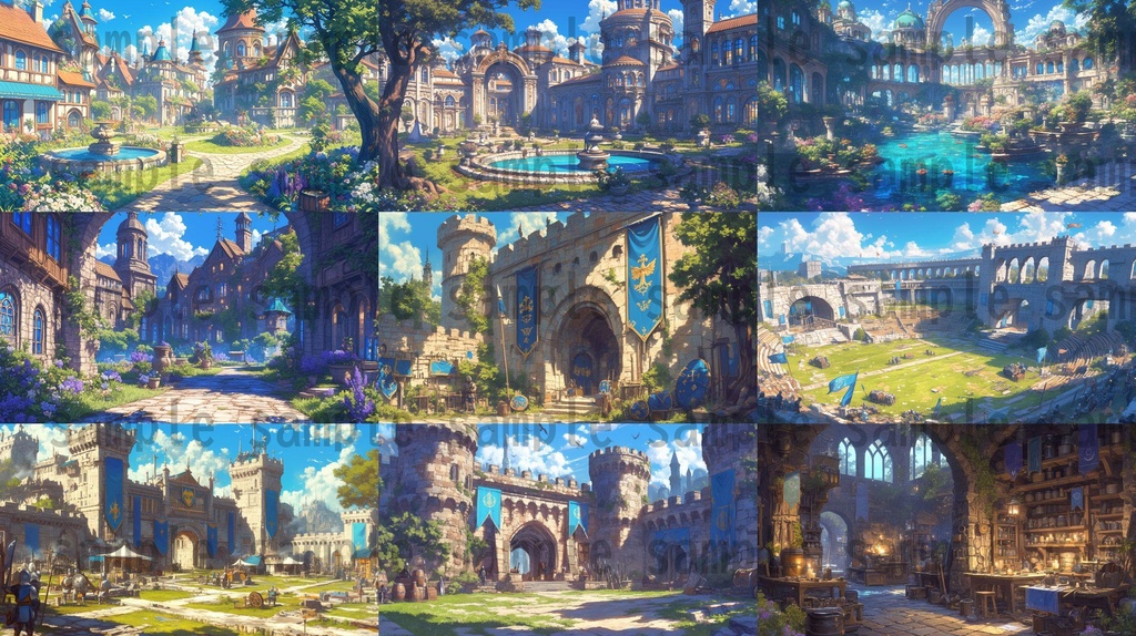 【104枚】王都 背景イラスト集【著作権フリー】ファンタジーRPG