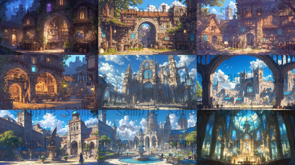 【104枚】王都 背景イラスト集【著作権フリー】ファンタジーRPG