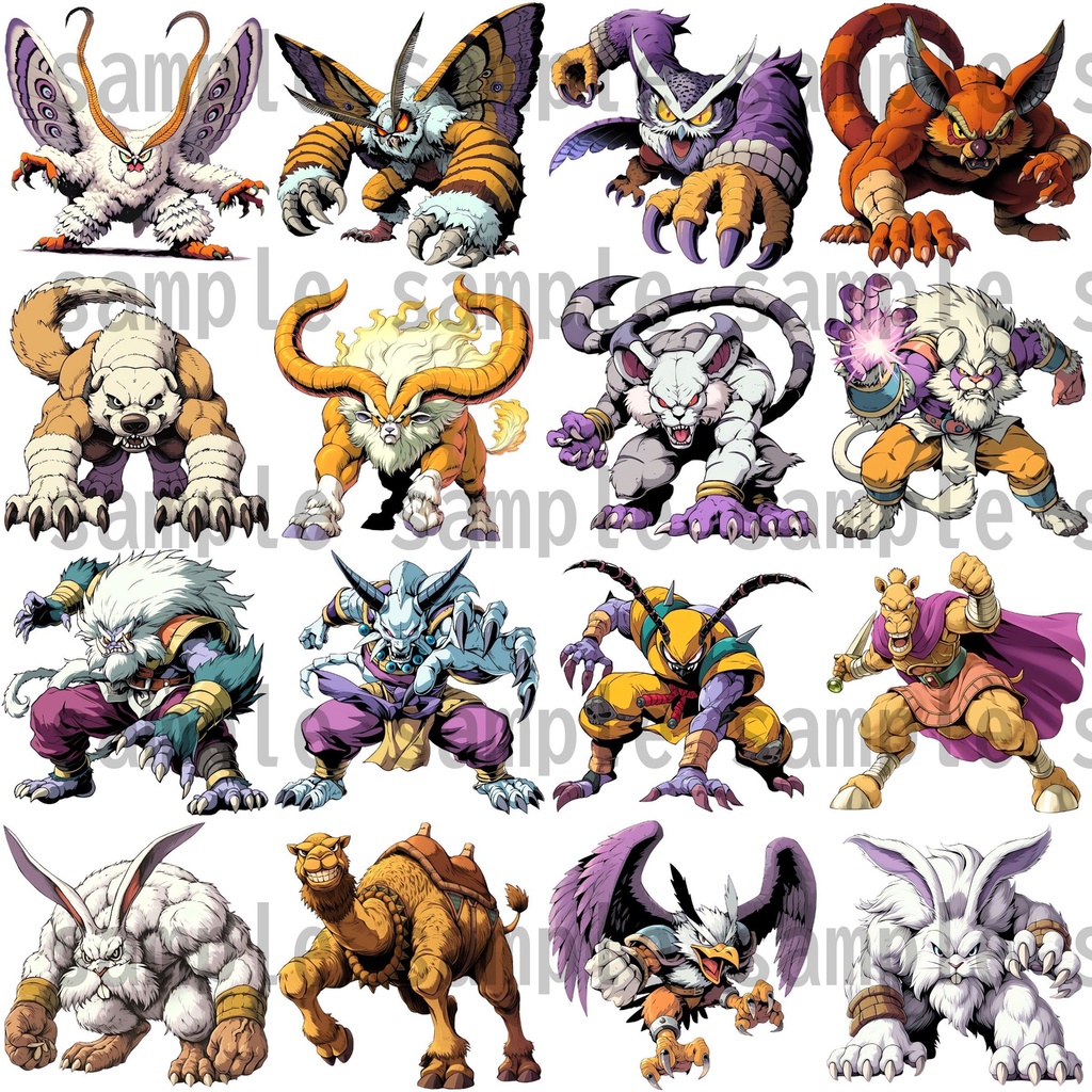 【155種】動物系モンスターイラスト 背景透過/TRPG/ゲーム/RPGツクール/挿絵/アイコン
