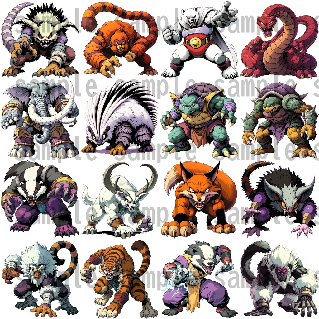 【155種】動物系モンスターイラスト 背景透過/TRPG/ゲーム/RPGツクール/挿絵/アイコン