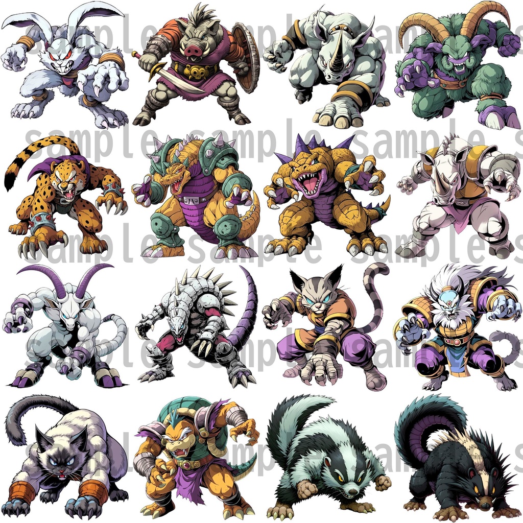 【155種】動物系モンスターイラスト 背景透過/TRPG/ゲーム/RPGツクール/挿絵/アイコン