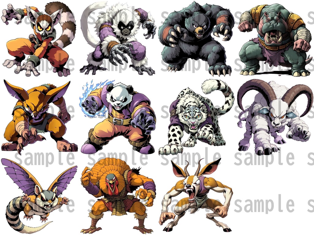 【155種】動物系モンスターイラスト 背景透過/TRPG/ゲーム/RPGツクール/挿絵/アイコン