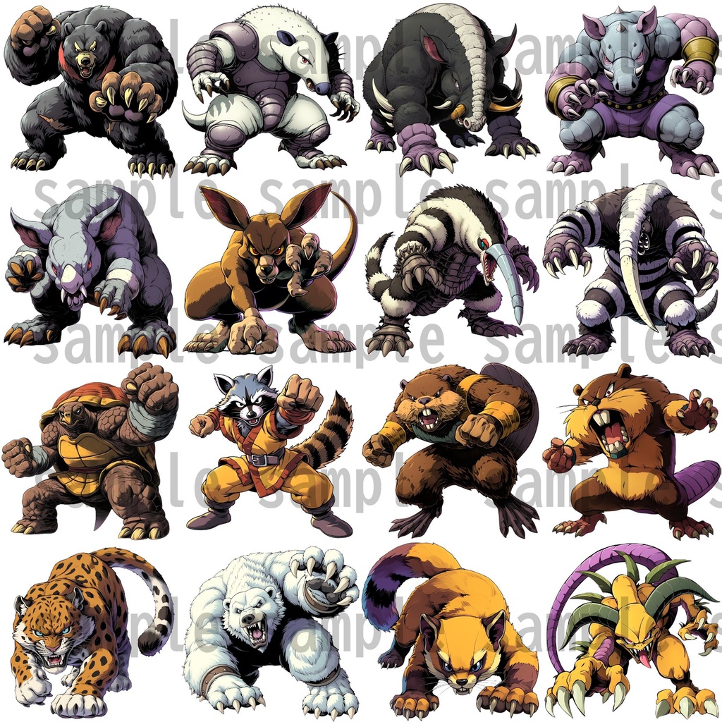 【155種】動物系モンスターイラスト 背景透過/TRPG/ゲーム/RPGツクール/挿絵/アイコン